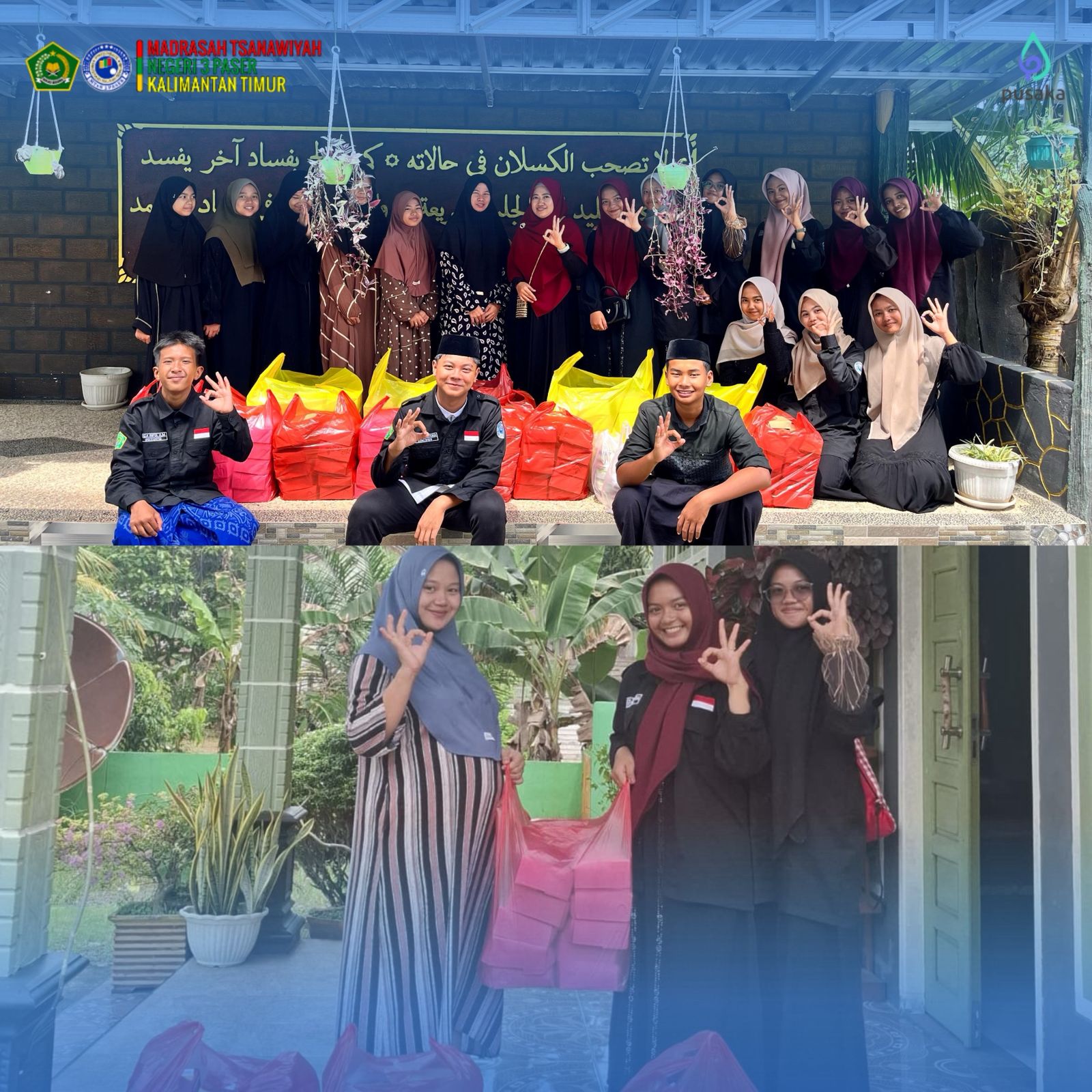 Berbagi Nasi Kotak dari Siswa MTsN 3 Paser ke Pondok Pesantren